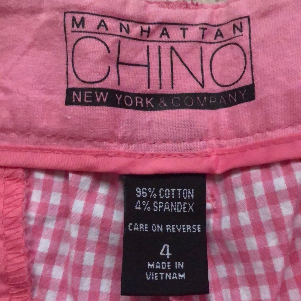 NY & Company Pink & White Gingham Bermuda shorts - Picture 6 of 6